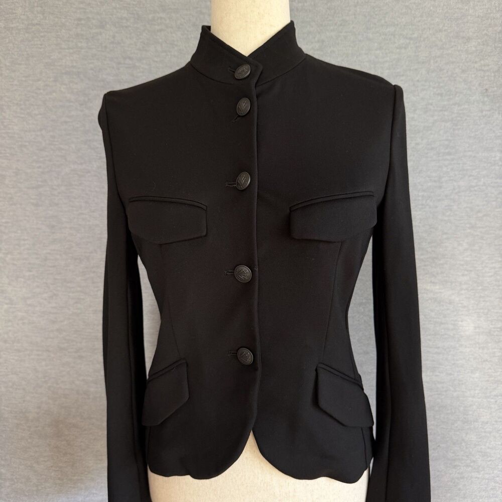Rag & Bone Jacket 2 Tailored Blazer Structured Stand Collar Career Dark Academia - Picture 2 of 11